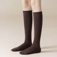 thumbnail image 3 of 1 Pair Student Socks Mid-calf Length Preppy Style Socks Solid Color Absorb Sweat Breathable Perfect Fit Elastic Support Socks, 3 of 7