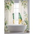 thumbnail image 4 of Spring Floral Sheer Curtains 108 Inch Length 2 Panels Set, Watercolor Botanical Flowers Butterfly Beige Voile Window Treatment Semi Sheer Long Curtains for Bedroom/Living Room/Kitchen 52"x108"x2, 4 of 7