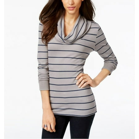 Tommy Hilfiger Striped Cowlneck Sweater Top