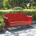 thumbnail image 2 of Pemberly Row Metal Gliding Patio Sofa w/ Rocking Mechanism in Bright Red Gloss, 2 of 7