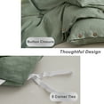 thumbnail image 6 of TOSMO 100% Linen Duvet Cover Set with Button Closure, 3 Pieces (1 Duvet Cover with 2 Pillowcases), Soft Breathable Durable Farmhouse Bedding, 6 of 6