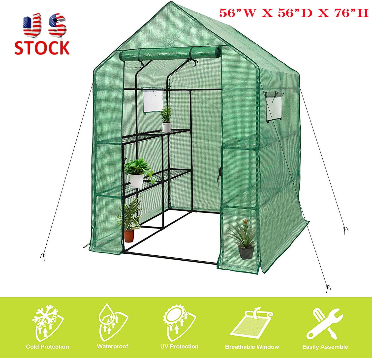 Details about   Walk in Greenhouse Outdoor Home Gardening UV Protected with 2 Zipper Doors 