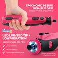 thumbnail image 4 of Lima de uñas para perros Diamondg inalámbrica, LED, silenciosa, rosa, 4 of 6