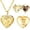 B, variant on Custom Photo Engraved Heart Locket Necklace, Personalized Picture & Text Clavicle Chain, Gold Silver Couples Memorial Jewelry