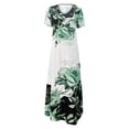 thumbnail image 4 of EGNMCR Robes de Fête pour Femmes Robe de Printemps et d'Été pour Femmes Loisirs Vacances Col en V Décontractée Imprimée à Manches Courtes, 4 of 5