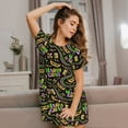 thumbnail image 3 of Naloa Mardi Gras3 Print Women Nightgowns,Womens Loungewear,Short Sleeve Sleepwear,Comfy Ladies Nightdress, 3 of 6