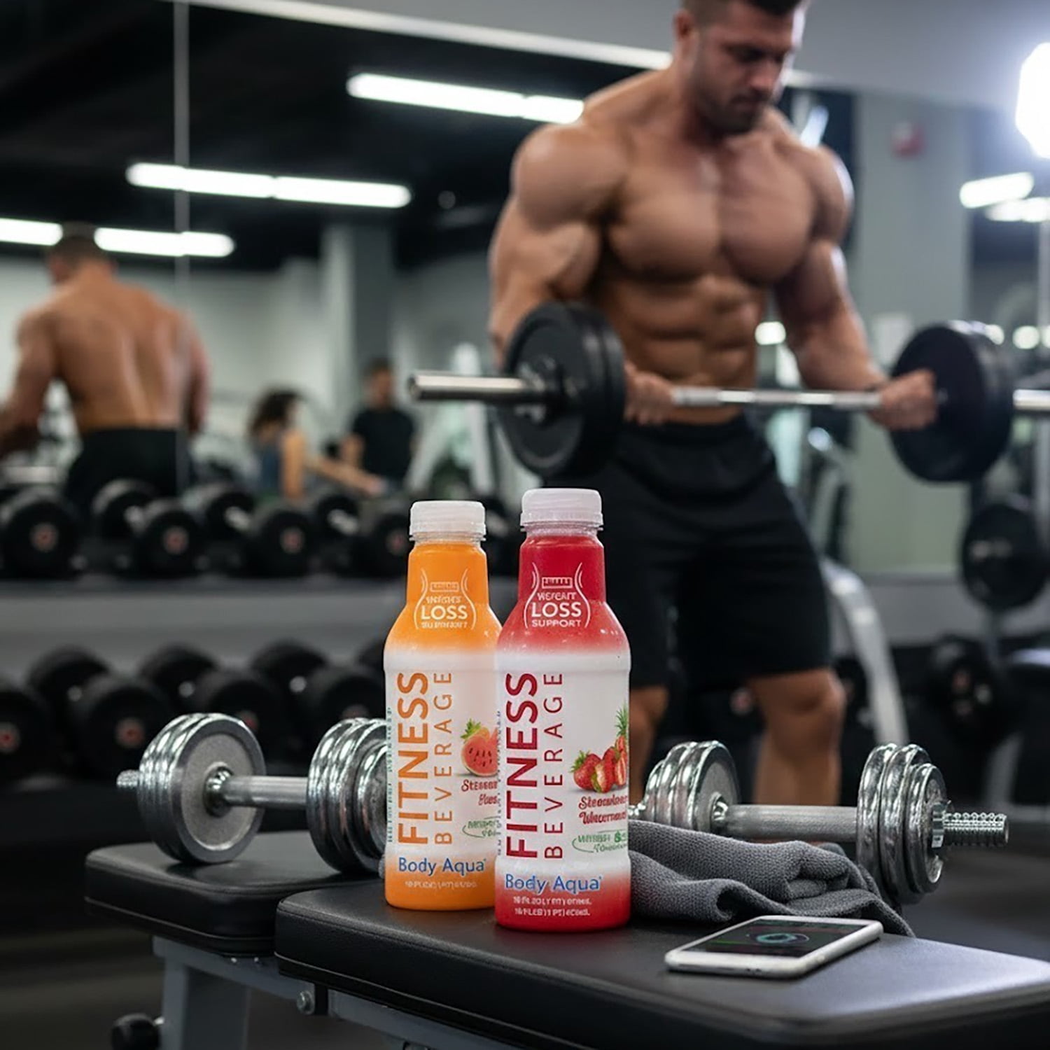 Body Aqua Healthy Hydration Fitness Beverage Strawberry Cherry Tangerine Apple Variety Pack Low Calorie Gluten-Free 24 Pack 16 fl oz