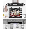thumbnail image 4 of Large Induction Cooktop Protector Mat Chef Stove Top Covers for Electric Stove, Cartoon Cute Watercolor Cooking Black Plaid Decorative Stove Burner Cover Mats, Glass Top Stove Cover, 4 of 7