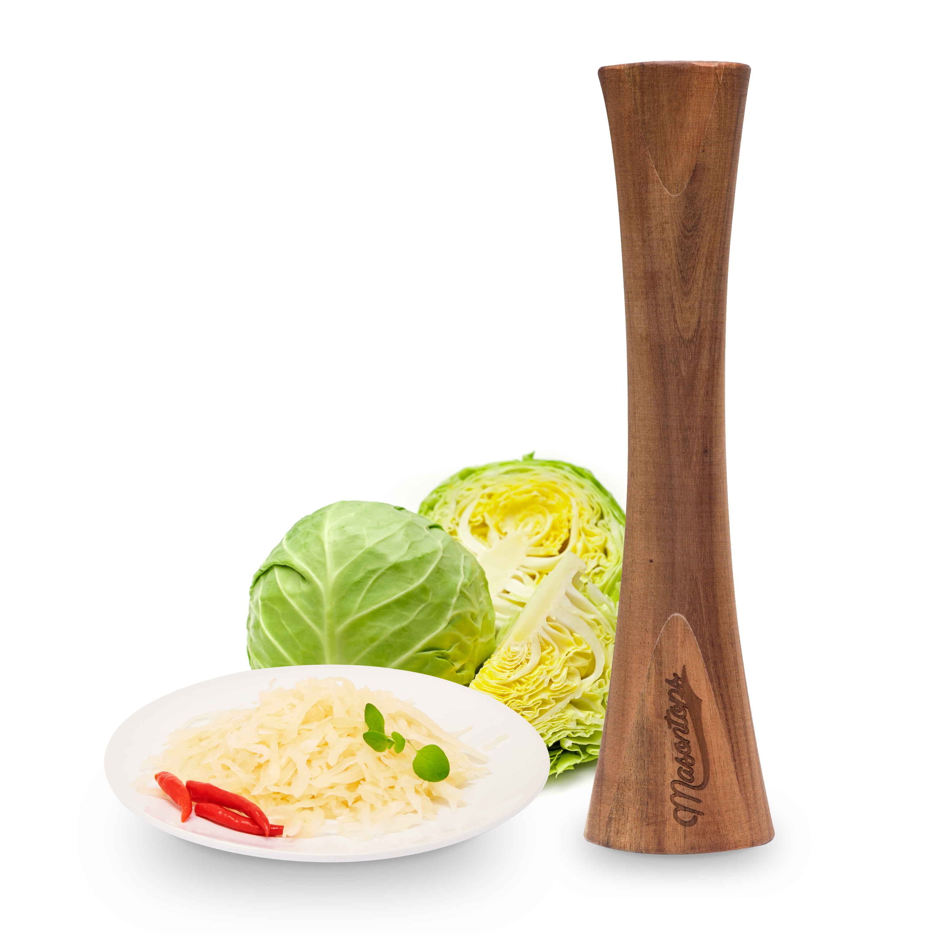 Masontops Pickle Packer Acacia Wood Vegetable Fermentation Tamper