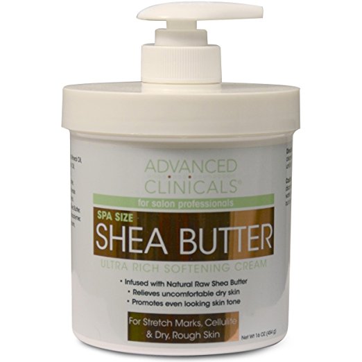 Advanced Clinicals Spa Size Shea Butter Ultra Rich Softening Cream. 16
