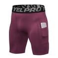 thumbnail image 2 of Bermudas Pack de 3 pantalones cortos de compresión para hombre Ropa interior de entrenamiento activo con bolsillo YEL Bermudas, 2 of 7