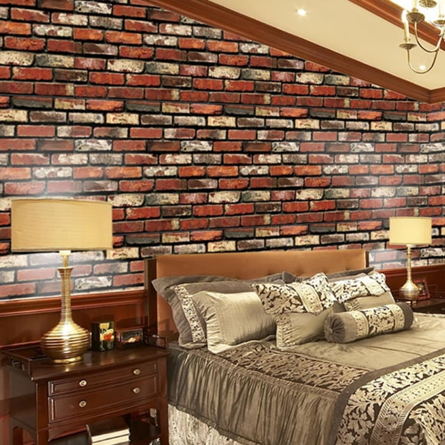 Patrón De Ladrillo Antiguo Papel Tapiz Autoadhesivo Simulación Papel De Pared De Ladrillo Papel Tapiz De Decoración Del Hogar De Moda A Prueba De Humedad Para Tv Fondo Pared Cocina 1M Vogacara HA044499-02