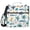 Palm Trees Shells Wave, variant on 3 Ring Zipper Binder with Shoulder Strap Waterproof Trapper Keeper 2 Inch D-Ring 500 Sheets Capacity Elegant Grid Lines
