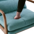 thumbnail image 6 of Accent Chair, Mid-Century Modern Chair with Pillow, Upholstered Lounge Arm Chair with Solid Wood Frame & Soft Cushion for Living Room, Bedroom, Balcony, Teal, 6 of 8