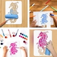 thumbnail image 6 of Sea Horse Painting Stencil 11.69x8.27 Inch Reusable Craft Stencils Hollow Out Drawing Painting Template for Painting on Wood Fabric Paper Walls Canvas Furniture, 6 of 9