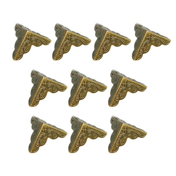 Speravity 10 piezas, ángulo de 90 grados, cubierta decorativa para esquina de mesa, caja protectora de borde de Metal, accesorios de decoración para Suministros de soldadura Bronce Speravity TO011939-01