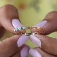 thumbnail image 2 of Baguette Rainbow Sapphire Eternity Ring, 925 Sterling Silver Multi Gemstone Stackable Band, Wedding Jewellery, Birthday Gift Band., 2 of 5