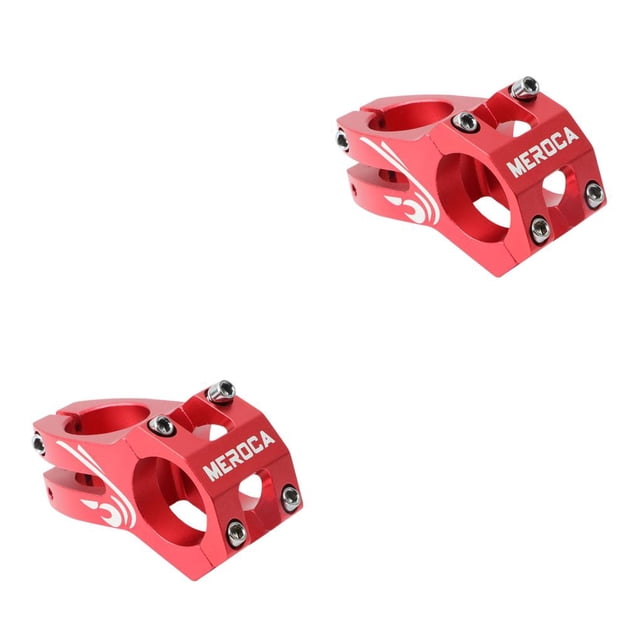 Soidarity Vástago corto de repuesto para bicicleta, aleación de aluminio, vástago hueco para manillar, accesorios para marco de bicicleta, Rojo 2piezas