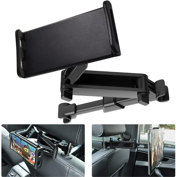 USTOP Car Headrest Mount, Universal Back Seat Tablet Holder for 7-12.9 Inch Devices, Adjustable Anti-Slip Silicone Straps, Hands-Free Viewing for Passengers on Road Trips