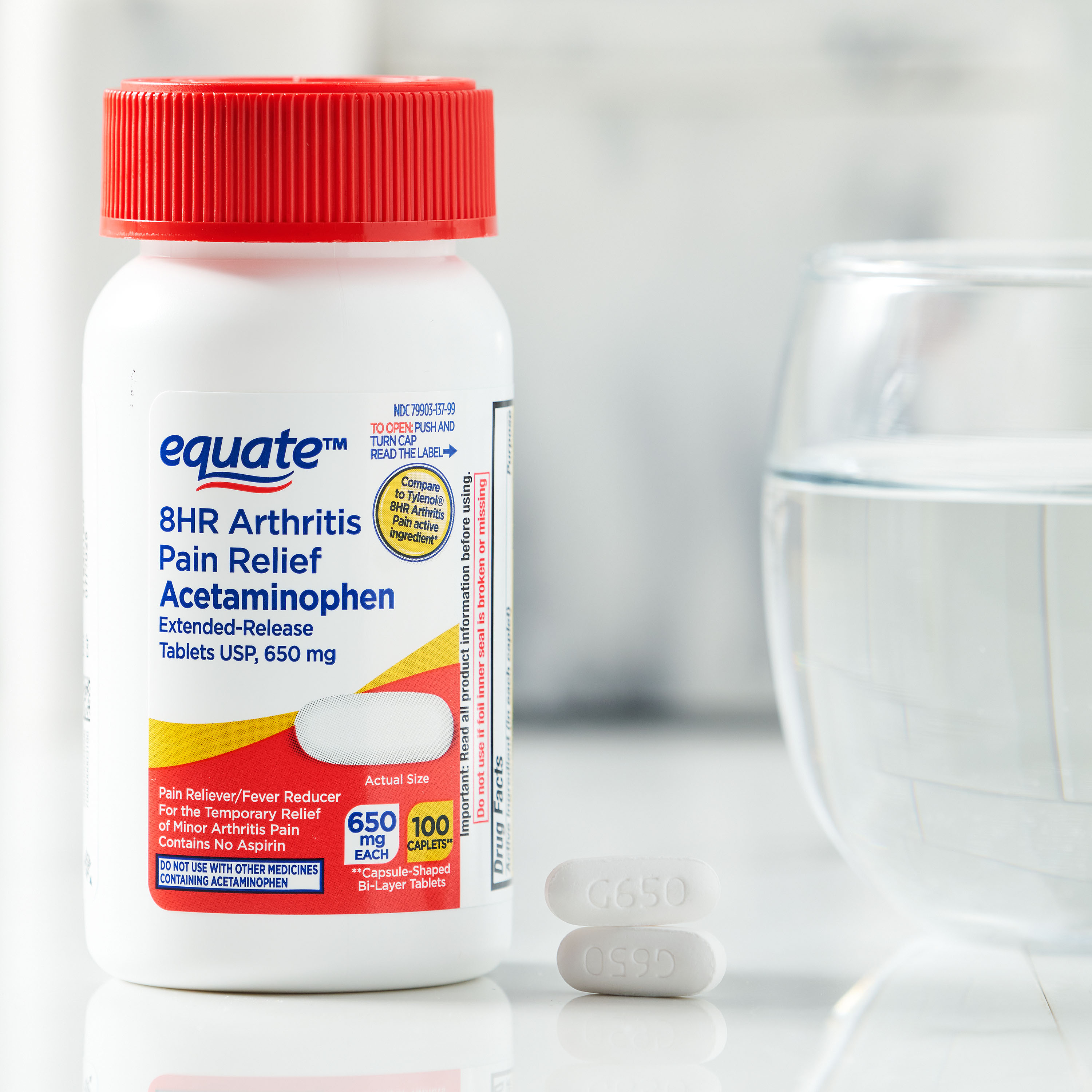 Equate Alivio del Dolor por Artritis con Acetaminofén, 650 mg, 100 Tabletas, Liberación Prolongada 2