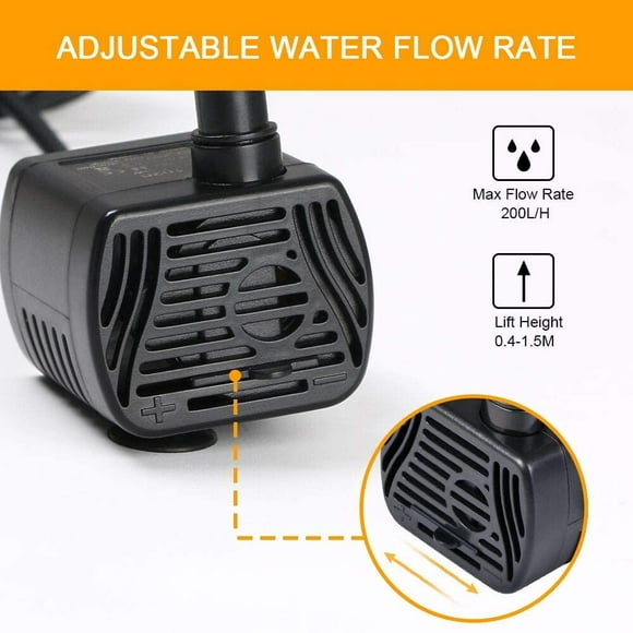 Water Pump,Submersible Water Pump for Aquarium Tabletop Fountains Pond Water Gardens and Hydroponic Systems