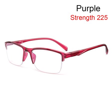 Fashion Eye Protection Portable Vintage PC Eyeglasses Reading Glasses Computer Goggles Ultra Light Frame PURPLE STRENGTH 225
