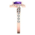 thumbnail image 3 of 2.03 ct Heart Cut Natural Amethyst with Simulated Diamond Halo Accents 14K Rose Gold Womens Engagement Ring, 3 of 5