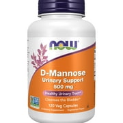 NOW Supplements, D-Mannose 500 mg, Non-GMO Project Verified, Healthy Urinary Tract*, 120 Veg Capsules