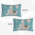 thumbnail image 4 of Naloa Teal Mama Llama Pillowcase, Throw Pillowcase, Wrinkle-Free, Stain-Resistant with Hidden Zipper for Bedroom Sofa - 14"x20", 4 of 9