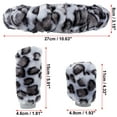thumbnail image 3 of Unique Bargains Elastic Leopard Pattern Winter Warm Car Steering Wheel Cover Handbrake Gear Shift Cover Universal Gray, 3 of 5