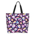 thumbnail image 1 of Disketp Skull colorful mushroom rainbow Bolsa Tote Estampada para Mujer, Bolso de Hombro y de Mano para Compras y Viajes, 1 of 8