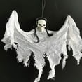 thumbnail image 4 of Hanging Ghost Weather Proof Decorative Props Fabric Hanging Skeleton Skull Pendant Halloween Decorations Black One Size, 4 of 13