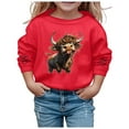 thumbnail image 4 of LUOGENLI Hoodies St. Patrick's Day Hoodies for Girls 12-14 Preppy Children's Casual Cow Print Crew Neck Hoodie Sweatshirts for Girls 14-16 Girls Sweatshirt Red 13-14Years, 4 of 4