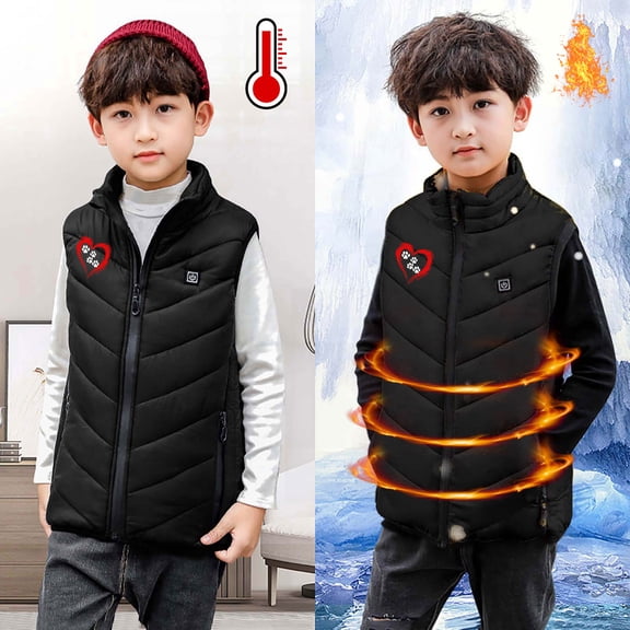Mikilon 4-14 Years Boy's and Girl's Heated Vest, Rechargeable Lightweight Heating Vest Warming for Hunting