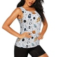 thumbnail image 2 of Easygdp Cartoon Planets Women's Workout Tank Top, Running Top, Hiking Shirt, Quick-Dry for Running, Yoga, Hiking -, 2 of 9