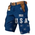 thumbnail image 3 of Men's Patriotic Cargo Shorts With In God We Trust And Cross Print Featuring Statue Of Liberty Graphic And American Flag Pattern Deep Red XXXL, 3 of 5