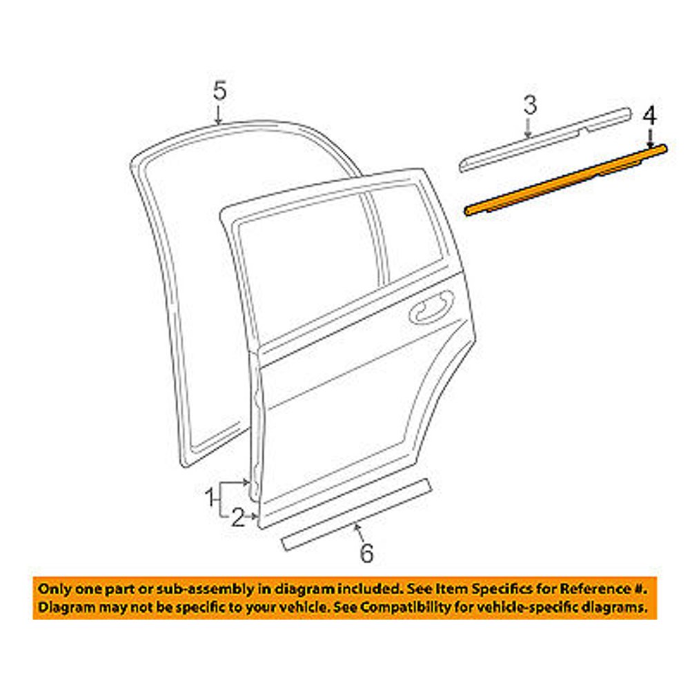 Rear Door Window SweepBelt Molding Weatherstrip Left 5074167AF