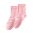 thumbnail image 2 of Fancifize Girls Boys Cotton Socks Kids Soft Strentch Bereathable Baisc Solid Color Ribbed Mid Socks 1-12 Years, 2 of 6
