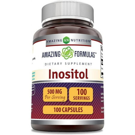 Amazing Formulas Inositol 500 mg 100 Capsules Supplement | Non-GMO | Gluten Free | Made in USA