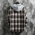 thumbnail image 4 of Quinlirra Mens Fleece Jackets Full Zip Versatile Hoodie Basic Men's Classic Scottish Plaid Hooded Shirt Long Sleeve Hooded Casual Outwear Jackets, 4 of 5