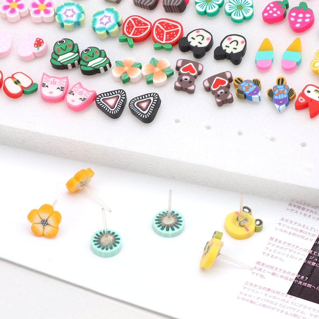 Eston 100 Pairs Assorted Styles Polymer Clay Hypoallergenic Stud Earrings Lot For Kids Walmart Com Walmart Com Eston 100 Pairs Assorted Styles Polymer Clay Hypoallergenic Stud Earrings Lot For Kids Walmart Com Walmart Com