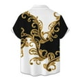 thumbnail image 3 of Mens Shirts Casual Full Digital Print Short Sleeve Button Down Lapel Tshirts Loose Summer Fall Outdoor Activities Comfortable Breathable Shirts for Men Gold XXL, 3 of 3