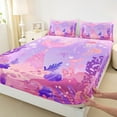 thumbnail image 3 of Manfei Child Teens Kawaii Mermaid Princess 4 Pieces Queen Sheet Sets,Cartoon Animal Ultra Soft Flat Sheet,Dreamy Gradient Queen Fitted Sheet,Microfiber Bedroom Decor, 3 of 7