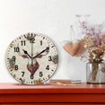 thumbnail image 2 of Yayeee 10" Wall Clock Battery Operated Quartz Round Silent Non-Ticking Home Decor, Beige Cowboy Pattern, 2 of 6