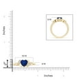 thumbnail image 3 of Angara Natural 0.85 Ct. Blue Sapphire with Diamond Heart Ring in 14K Yellow Gold for Women (Ring Size: 3), 3 of 8