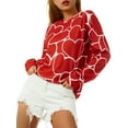 thumbnail image 6 of Liacowi Women Juniors Valentine's Day Sweatshirt Heart Letter Print Long Sleeve Pullover Tops Casual T-shirt for Teen, 6 of 7