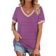thumbnail image 1 of Fiudx Tops para Mujer Camiseta de Manga Corta con Cuello En V Estampada de Verano para Mujer, 1 of 5