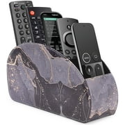Tzyyy Remote Control Holder Organizer Box with 5 compartment PU Leather Muti-functional Office Organization and storage