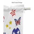 thumbnail image 5 of 4th of July Linen Curtain Valance for Bedroom/Bathroom/Kitchen/Office/Living/Dining Room Window,Independence Day Stripes Star White Rod Pocket Topper Decorative Cafe Drapes Panel 42"x18", 5 of 6