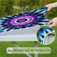 thumbnail image 6 of Colorful Tie Dye Mandala Pattern Square Fitted Tablecloth with Elastic Edge,Square Table Cover,Washable Elastic Table Cover for Home Kitchen Party Decor 34"x34", 6 of 6